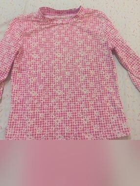 Lilly Pulitzer Hot Pink Gingham Floral Rash Guard
